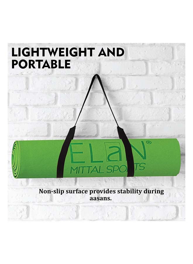 Elan Yoga Mat 4MM Anti Slippery Green – Non-Slip Exercise and Fitness Mat for Yoga, Pilates, Stretching and Home Workouts - Image 2