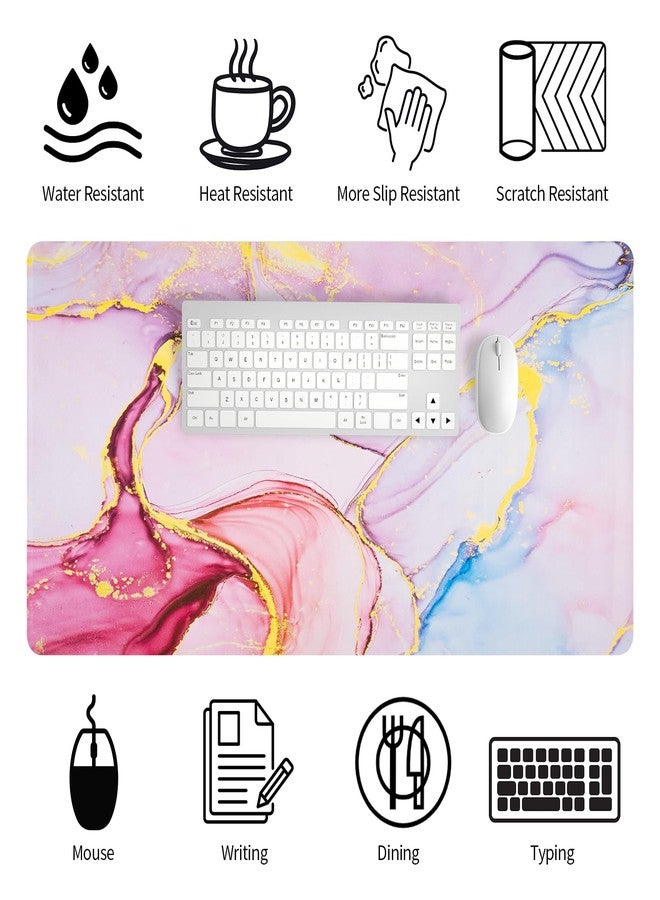 Bloss Desk Mat, Waterproof Leather Large Mouse Pad, Desk Matt for Desktop, Computer Mat for Office Work/Home/Decor/Protector(Pink Marble, 31.5 x 15.7 Inches) - Image 5