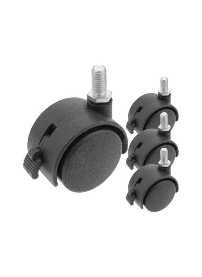 KNP - KNP Twin Caster Wheel with Thread (Without Brake, 10mm, 1.5 Inch) – Pack of 4 is a durable and smooth-rolling caster wheel set - Image 1