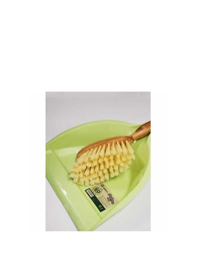 Home Pro Go Green Bamboo Dustpan With Brush Set Multicolour - Image 3