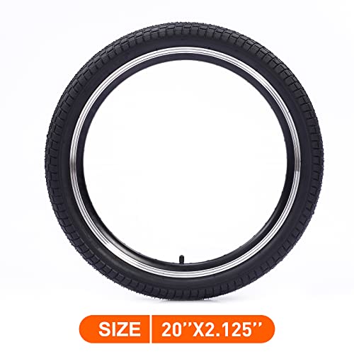 WEEROCK 2 Pack 20 Inch Bike Tire Folding Bead Replacement Tyre 20 * 2.125 for Child Bike Kids Bike BMX Mountain Bicycle MTB, Black - Image 2