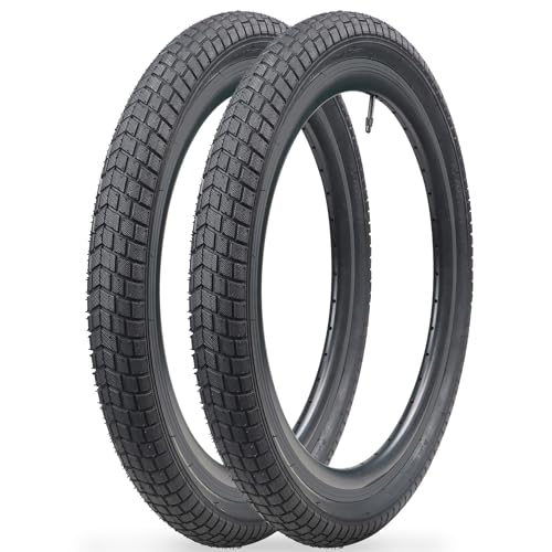 WEEROCK 2 Pack 20 Inch Bike Tire Folding Bead Replacement Tyre 20 * 2.125 for Child Bike Kids Bike BMX Mountain Bicycle MTB, Black - Image 1