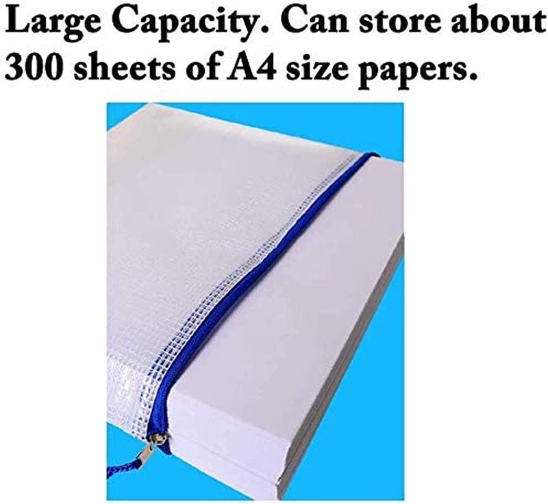 SYOSI Plastic Wallets A4 Zip Wallets Bags Plastic Mesh Document File Folder A4 Zipper Bag Zip Locked Bags A4 Zip Lock Mesh Document Files Wallet, 10PCS - Image 5