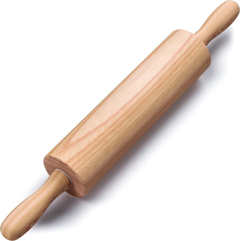 HelferX 17.6 inch Wooden Rolling Pin for Baking - Long Dough Roller for All Baking Needs - Image 1