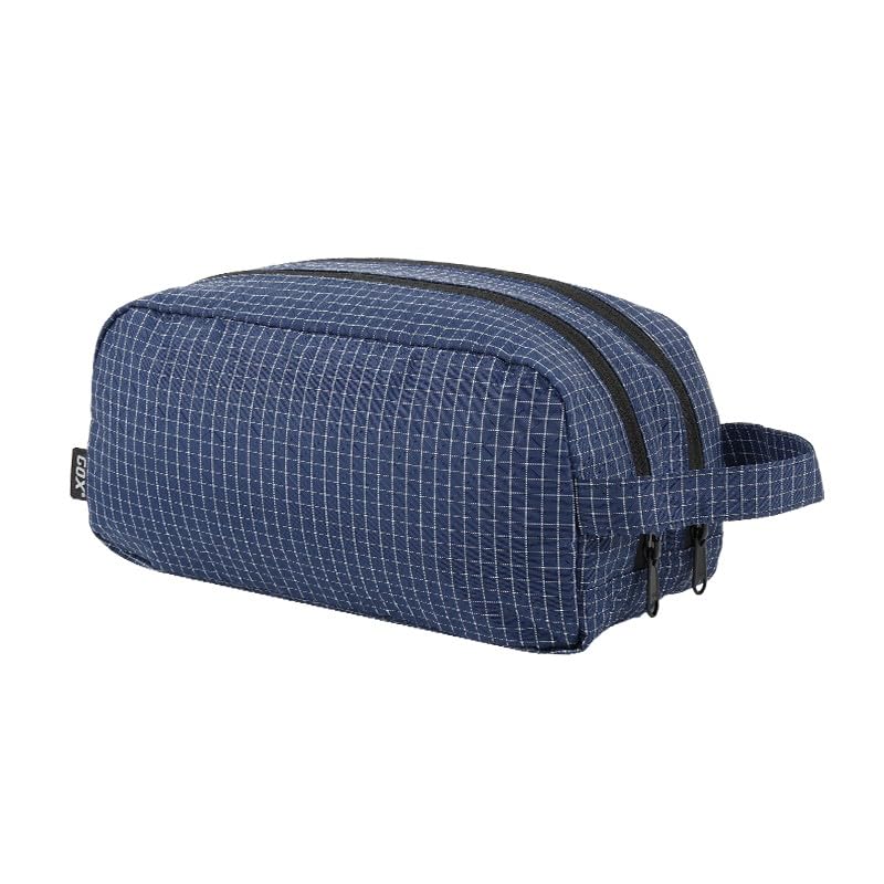 GOX Small Travel Toiletry Bag for Men Dopp Kit WaterRepellent Nylon TSA CarryOn Leakproof Cosmetic Organizer Dopp Kit 104x55x51 Carry Handle Navy - Image 1