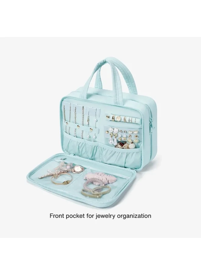 باج سمارت BAGSMART Light Blue Spacesaver ExploreEase Puffy Multi-Functional Toiletry Bag