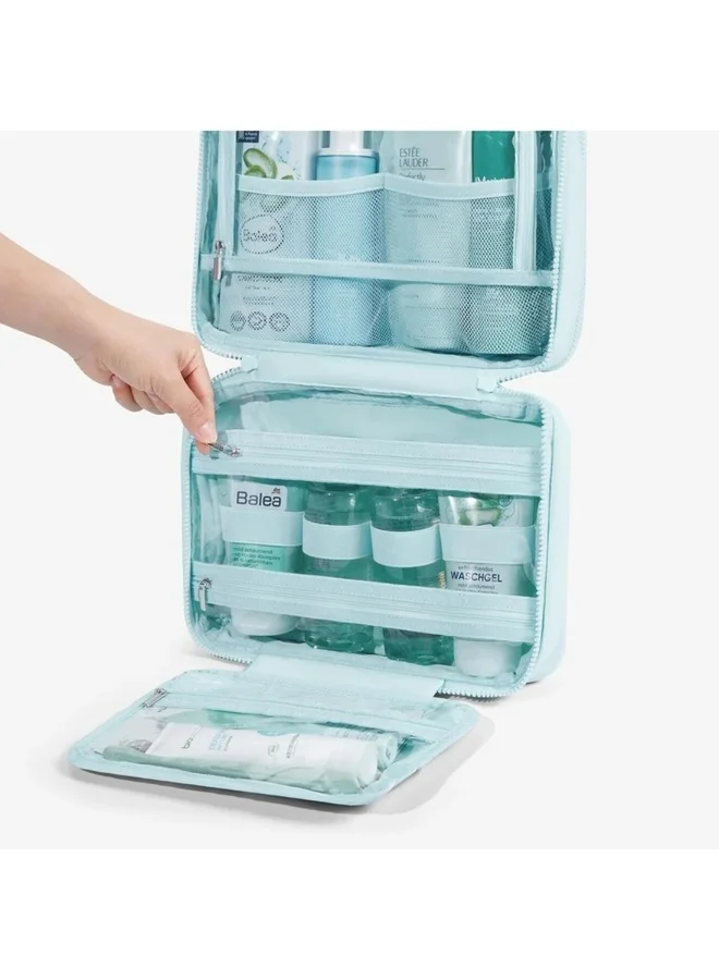 BAGSMART  BAGSMART Light Blue Spacesaver ExploreEase Puffy Multi-Functional Toiletry Bag for Women | Best Price UAE