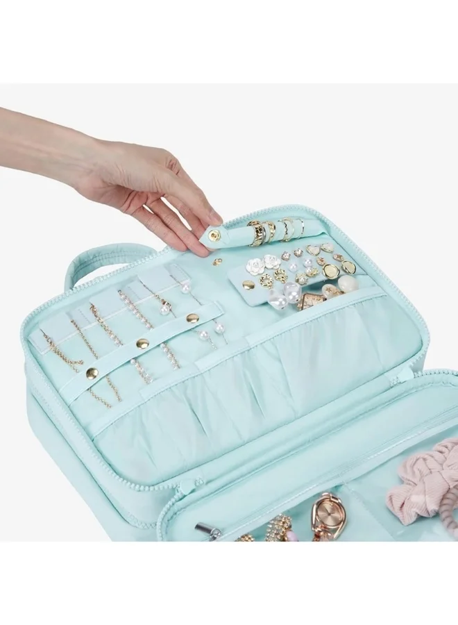 BAGSMART  BAGSMART Light Blue Spacesaver ExploreEase Puffy Multi-Functional Toiletry Bag for Women | Best Price UAE