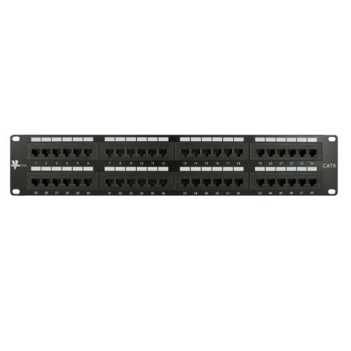 VC VERTICAL CABLE Vertical Cable Cat6 48 Port 19" Horizontal Rackmount 2U Patch Panel - Image 2