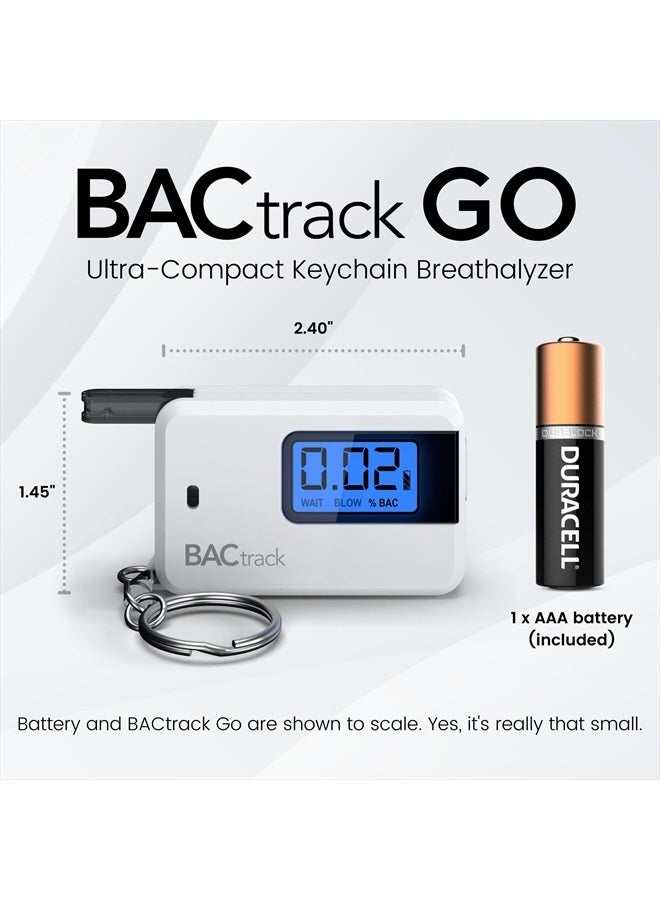 BACtrack Go Keychain Breathalyzer (White) | Ultra-Portable Pocket Keyring Alcohol Tester for Personal Use - Image 2
