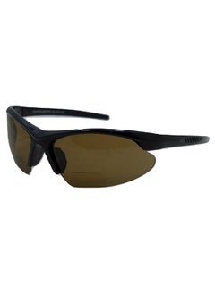 In Style Eyes Blazin' Mawi Wrap Around Bifocal Reading Sunglasses Semirimless Browline Frame Polarized Lens Brown 2.0X  - Image 1