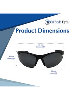 In Style Eyes Blazin' Mawi Wrap Around Bifocal Reading Sunglasses Semirimless Browline Frame Polarized Lens Brown 2.0X  - Image 4