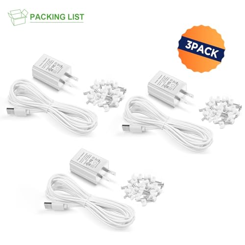 OLAIKE (3 Pack) 8m/26ft Charge Cable for Ring Stick Up Cam Battery/Plug-in & Ring Spotlight Cam Battery, Weatherproof Power Adapter Keep Charge Your Camera (No Camera), White - Image 4
