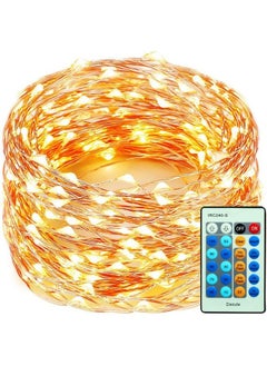 Generic Decute 99 Feet 300 LEDs Copper Wire String Lights Dimmable with Remote Control, Christmas Lights with UL Certified for Party Wedding Bedroom Christmas Tree, Warm White  - Image 1