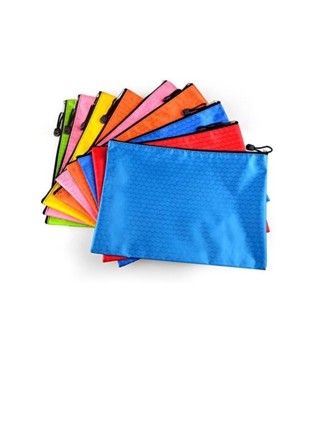 Beauenty 10pcs waterproof zipper file bags-a4 size oxford office filing documents storage folder, cosmetics offices supplies travel accessories pouch - Image 3