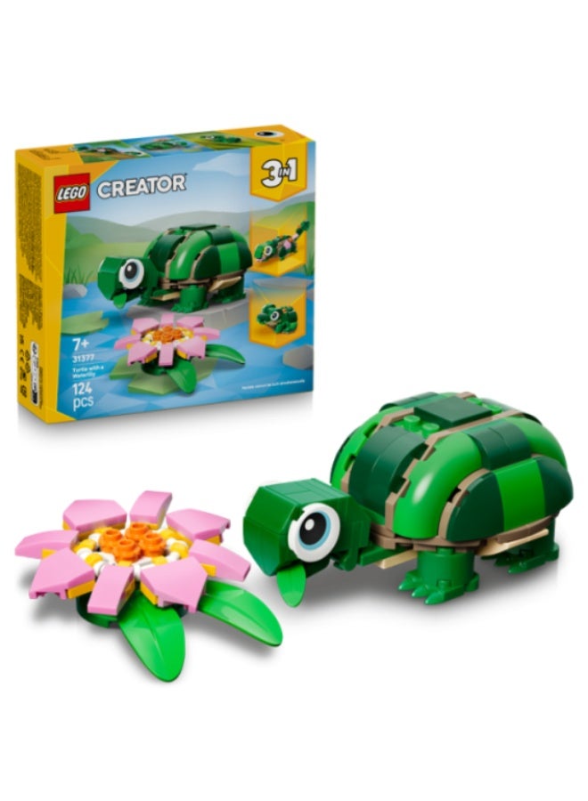 LEGO Creator 3in1 Turtle with a Water Lily Flower Building Set - Image 1