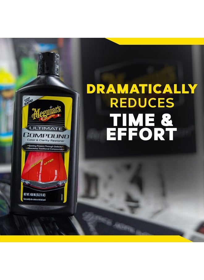 Meguiar's - Ultimate Compound, 15.2 Oz - Remove Scratches, Swirl Marks and Oxidation While you Restore Color and Clarity for a Showroom Shine - Safe and Effective on All Glossy Paints and Clear Coats - Image 1