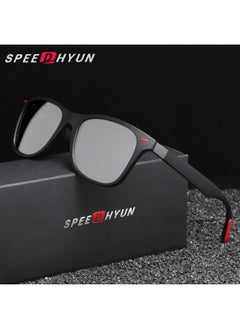 SPEEDHYUN Polarized Sunglasses Men /Women Sun Glasses Light Weight Male UV400 Travel Eyewear Gafas De Sol-Lenses Color:Black Silery