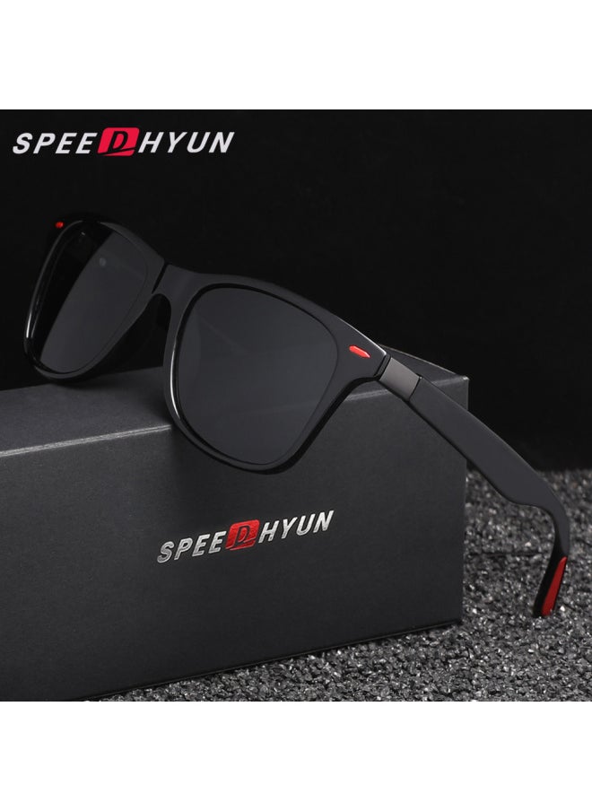 Generic - SPEEDHYUN Polarized Sunglasses Men /Women Sun Glasses Light Weight Male UV400 Travel Eyewear Gafas De Sol-Lenses Color:Black Silery - Image 1