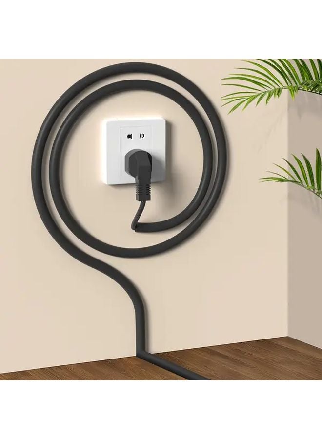 Semicircle Gray PVC Self Adhesive Wall Cable Concealer 118 Inch Wire Management - Image 5