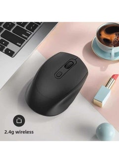 Universal Wireless Bluetooth Mouse For Lenovo Laptop Rechargeable Dual-Mode Mute Female Office Mouse-Specifications:[cool Black] 2.4g Wireless Version★Charging Mute-official Standard
