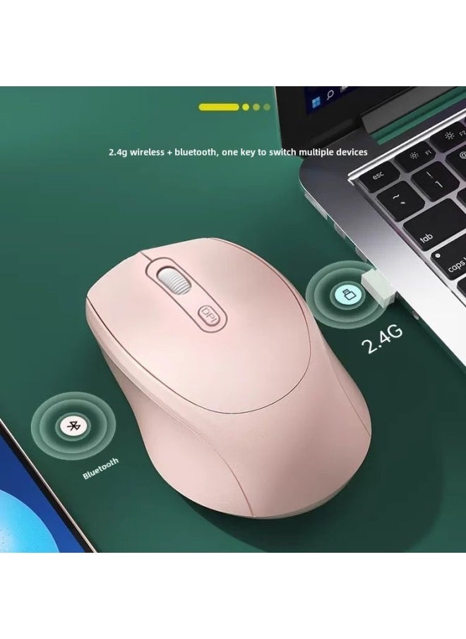 Generic - Universal Wireless Bluetooth Mouse For Lenovo Laptop Rechargeable Dual-Mode Mute Female Office Mouse-Specifications:[cool Black] 2.4g Wireless Version★Charging Mute-official Standard - Image 1
