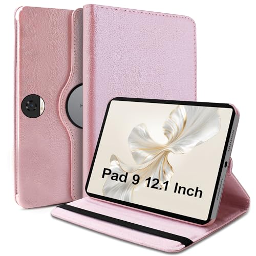 TGK Rotating Cover for Honor Pad 9 12.1 Inch Tablet Leather Flip Case (Rose Gold) - Image 1