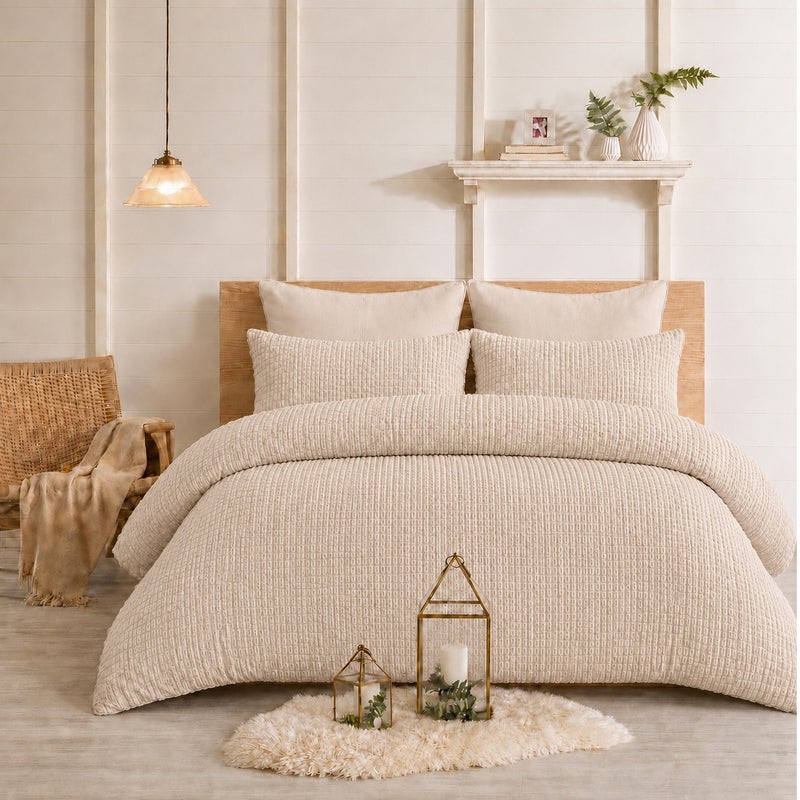 HOMETOPIA Luxury King Size 6-Piece Comforter Set 264×229 cm – Embossed Fabric, Ultra Soft & Breathable Fabric, Comfortable, All-Season Use, Premium Quality, Ideal for AC Rooms & Home Use in Saudi Arabia. - Image 1