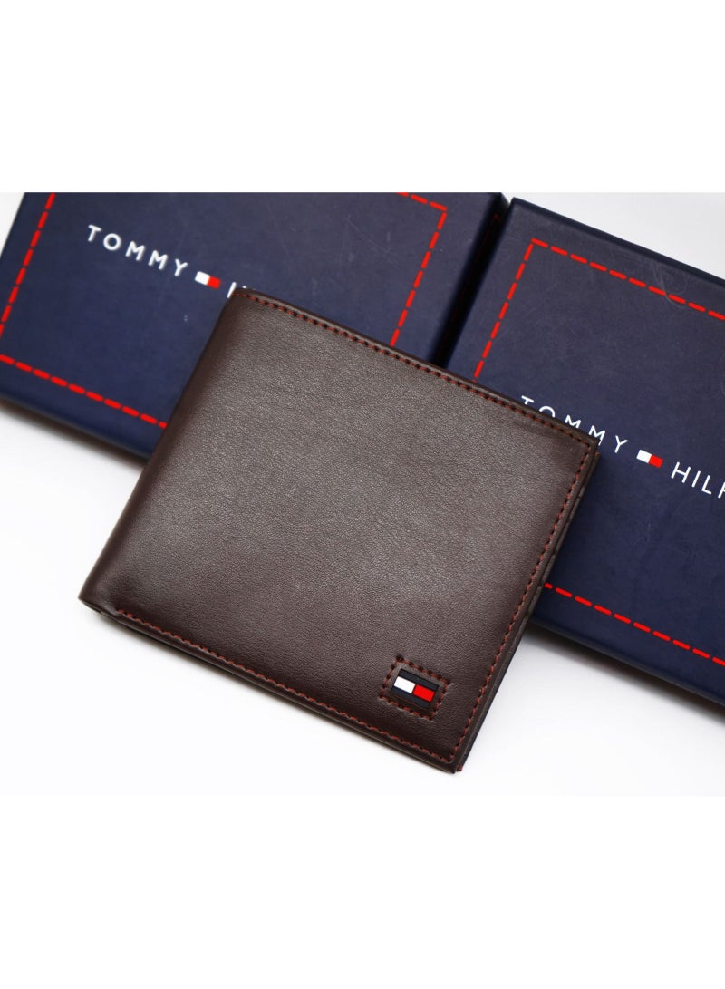 Men Brown Leather Two Fold Wallet BFTM2013