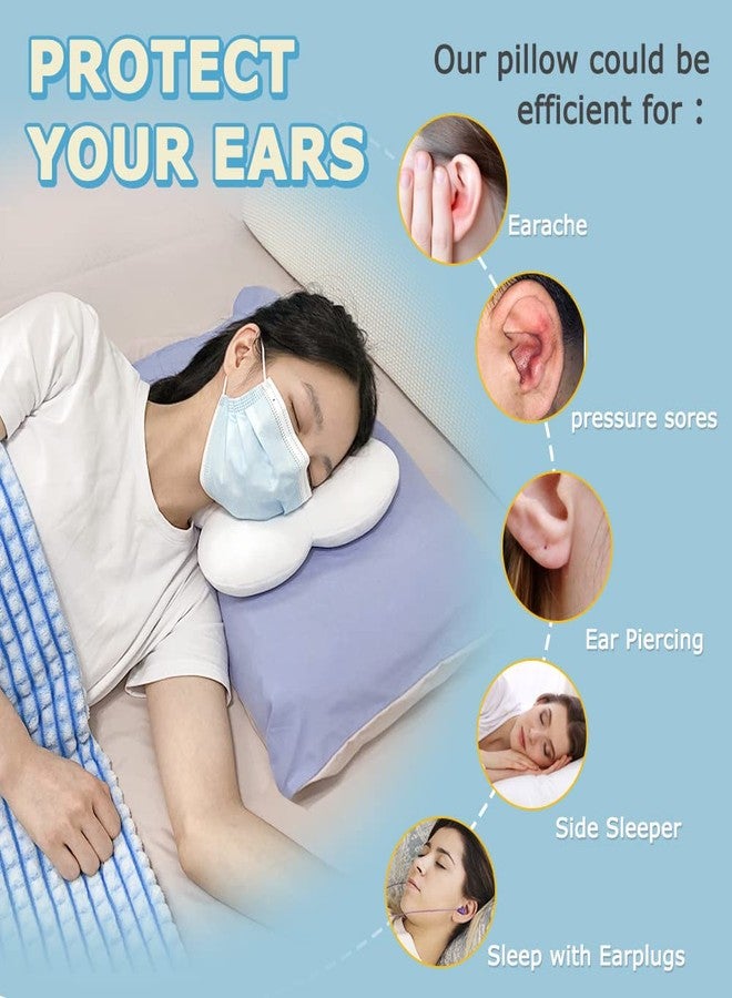 POWYS Ear Piercing Pillow for Side Sleepers Donut Pillow with Ear Hole, CNH, Relief Pain Ear Inflammation and Pressure Sores Guard Protector Earplugs Support Pillow for Sleeping - Image 4