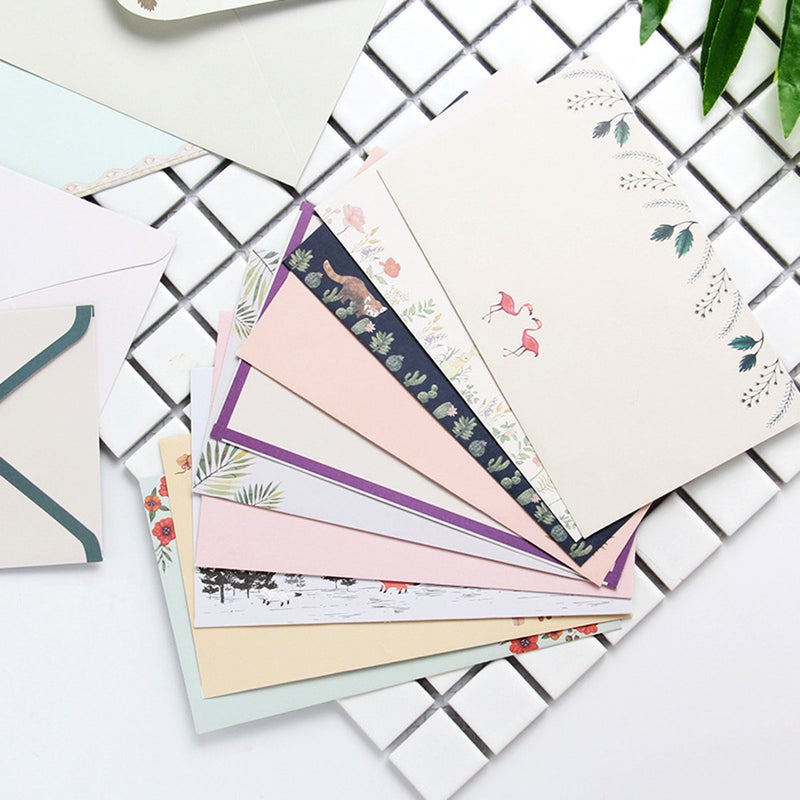 6 Sets of Letter Papers Simple Colorful Beautiful Flower Printing Letter Papers - Image 4