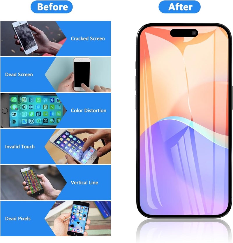Diykitpl for iPhone 16 Pro Max Screen Replacement, 6.9 inch LCD Display 3D Touch Full HD Digitizer Frame Assembly, Compatible with A3296,A3084,A3295,A3297 Models, Repair Kit + Screen Tempered Protector - Image 3