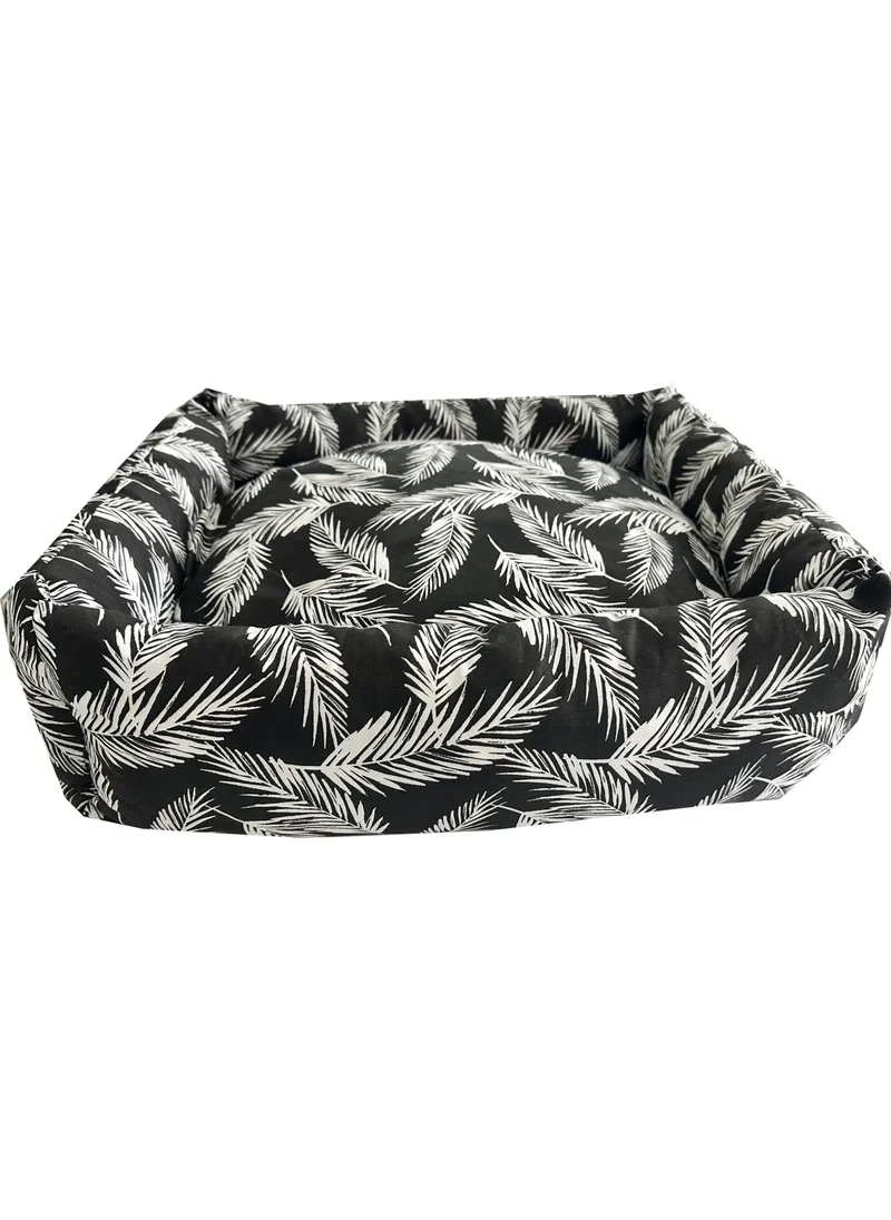 Nelson Washable Cat and Dog Bed Cat Bed 60X45X17 Cm-Black Feather