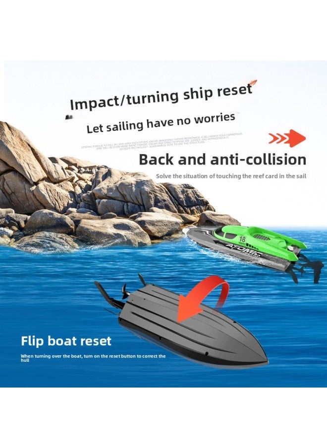 Generic 601 Wireless 2.4g Remote Control Boat Electric Simulation Remote Control Speedboat Long Battery Life Charging Boy Water Remote Control Toy-Specifications:2.4g Green  - Image 5