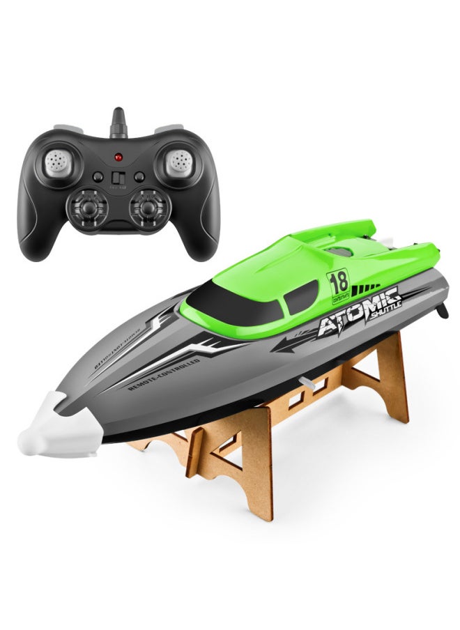 Generic 601 Wireless 2.4g Remote Control Boat Electric Simulation Remote Control Speedboat Long Battery Life Charging Boy Water Remote Control Toy-Specifications:2.4g Green  - Image 1
