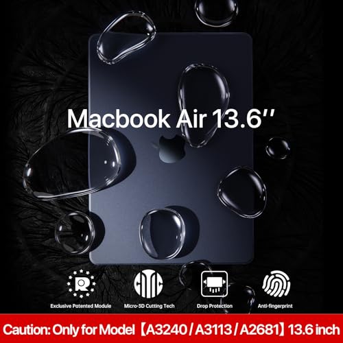 Soonjet for MacBook Air 13 inch Case with Keyboard Cover, Matte Finish Cover, Fits 2022-2025 M4/M3/M2 Models A3240 A3113 A2681, Color-Matched Transparent Design for MacBook Air 13.6 inch - Image 2