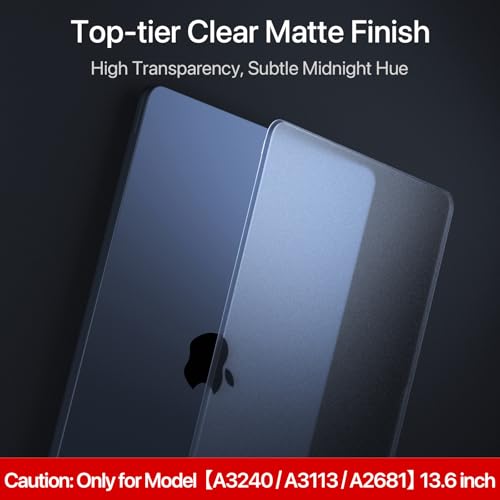 Soonjet for MacBook Air 13 inch Case with Keyboard Cover, Matte Finish Cover, Fits 2022-2025 M4/M3/M2 Models A3240 A3113 A2681, Color-Matched Transparent Design for MacBook Air 13.6 inch - Image 5