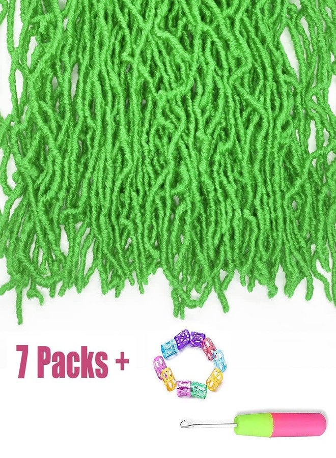 ديزاير4 هير ضفائر شعر كروشيه ناعمة خضراء بطول 24 بوصة، 7 عبوات، لون جديد، ضفائر شعر صناعية خفيفة الوزن للغاية، جاهزة للتركيب، للنساء ذوات البشرة السمراء (24 بوصة، 7 عبوات، أخضر) - Image 5