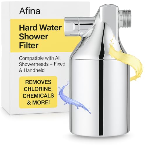 Afina Shower Filter For Hard Water - Removes 99% Chlorine, Harmful Substances & Heavy Metals - Improves your Skin & Hair (Chrome) - Image 1