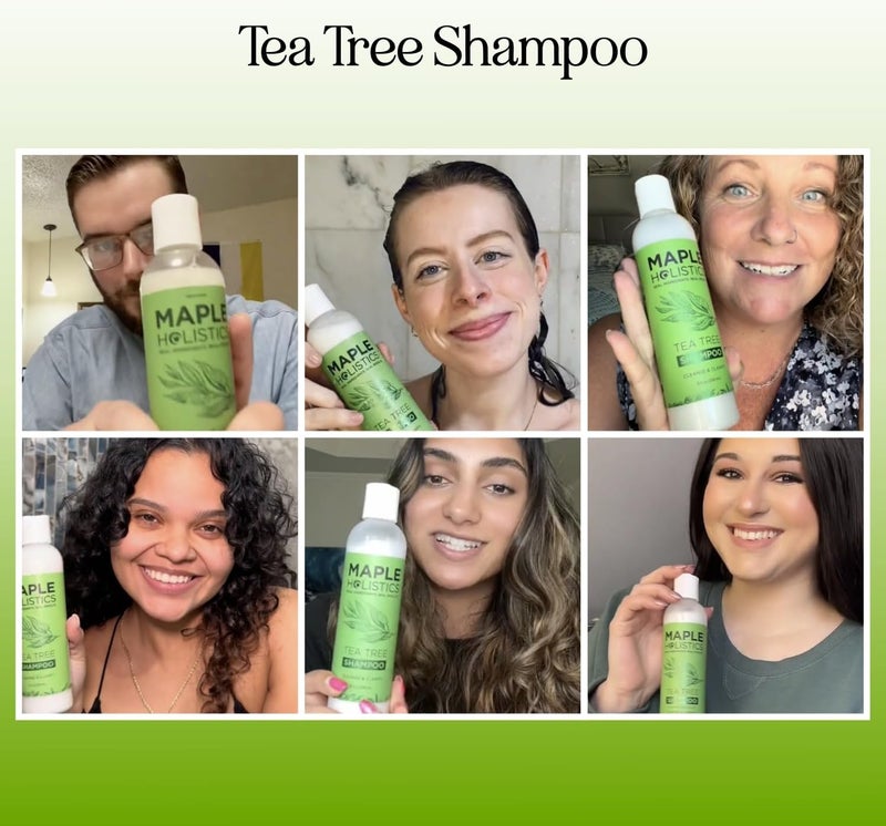 Maple Holistics Tea Tree Oil Shampoo - Sulfate Free Cleansing and Scalp Exfoliator for Dry and Oily Hair Care - Daily Clarifying With Essential Oil - Image 2