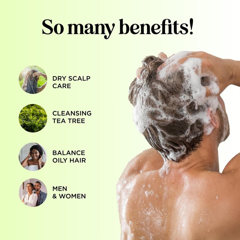 Maple Holistics Tea Tree Oil Shampoo - Sulfate Free Cleansing and Scalp Exfoliator for Dry and Oily Hair Care - Daily Clarifying With Essential Oil - Image 3