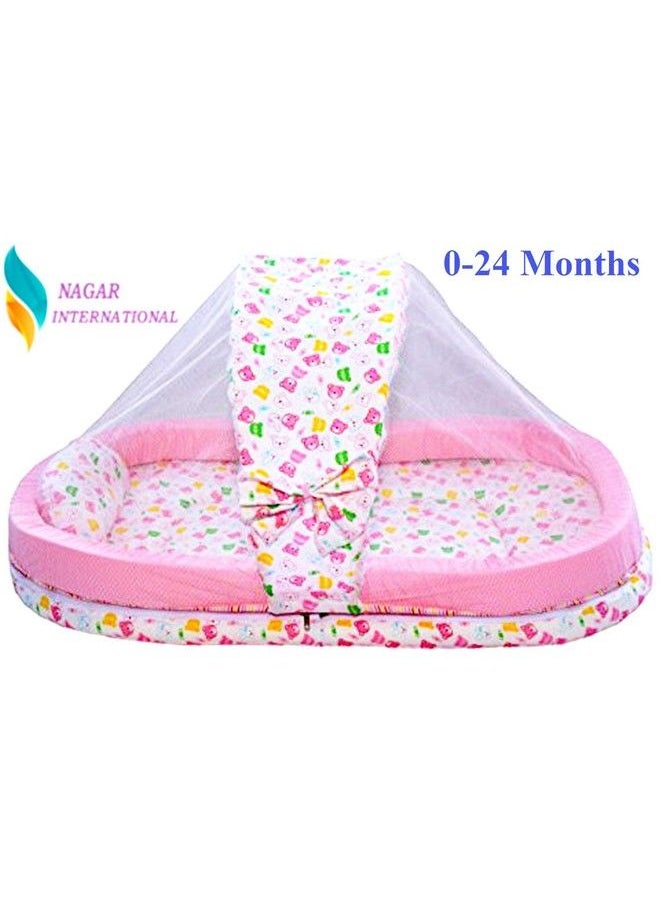 Nagar International - Baby Bassinet & Cradle Bedding Set In Large Size Mosquito Net For 024 Months (Pink (024 Months)) - Image 1