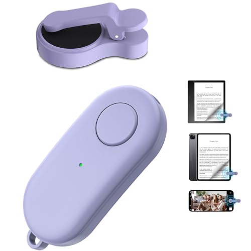 HIGHGO Remote Control Page Turner for Kindle Paperwhite Oasis Kobo eReaders,Kindle Clicker Page Turner Accessories for iPhone,iPad, Android Tablets Reading Novels,Camera Video Record&Shutter Selfie (Purple) - Image 1