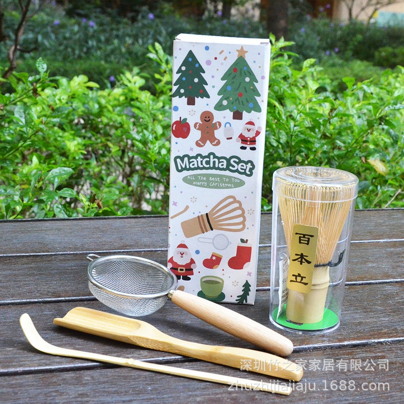 Christmas Gift Matcha Set With Matcha Tools, Tea Ceremony Matcha Whisk, Tea Spoon, Tea Stirrer 304 - Image 1