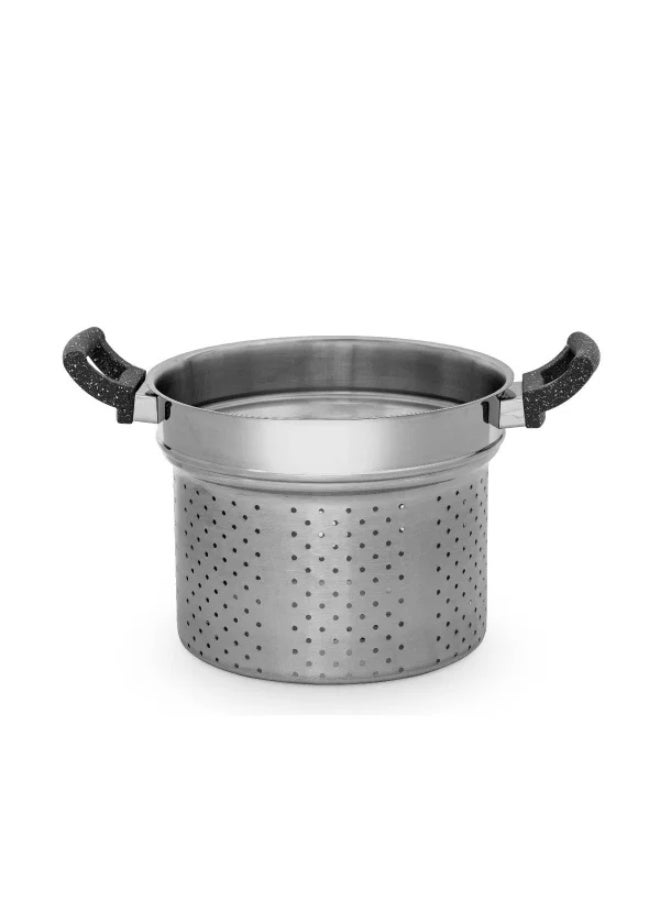 Double Granite Spaghetti Pot, 26cm - Dark Grey - Image 3