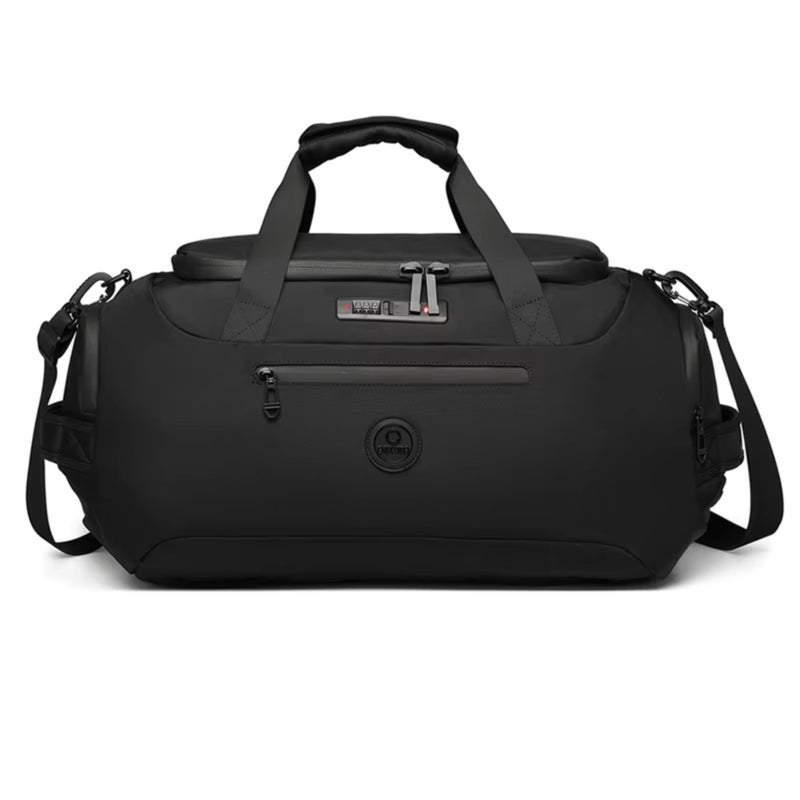 OZUKO Waterproof Oxford Travel Duffel Bag With Shoe Compartment, 40 L, Lightweight Weekender Gym Bag for Men, Black, 9651 - Image 1
