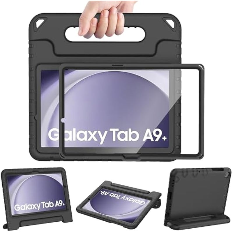 Kids Case for Samsung Galaxy Tab A9+/A9 Plus 11 Inch 2023 Case with Built-in Screen Protector, Light Weight Shock Proof Handle Stand Kids Friendly Cover for (SM-X210/X216/X218),Black - Image 1