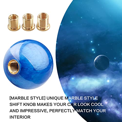 YIUIY Round Ball Shift Knob Universal Marble Style Gear Shift Knob 5 6 Speed for Manual Automatic Vehicles with Adapters (Dark Blue) - Image 5