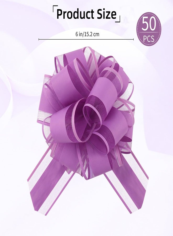 Motroce 50Pcs 6 Inch Large Pull Bows Gift Wrapping Ribbon Bows for Christmas, Wedding, Valentine's Day (Magenta - Image 2