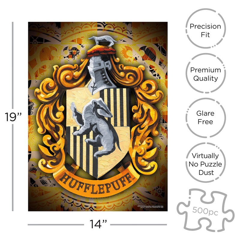 AQUARIUS Harry Potter Puzzle Hufflepuff Crest (500 Piece Jigsaw Puzzle) - Officially Licensed Harry Potter - 14x19in - Image 2